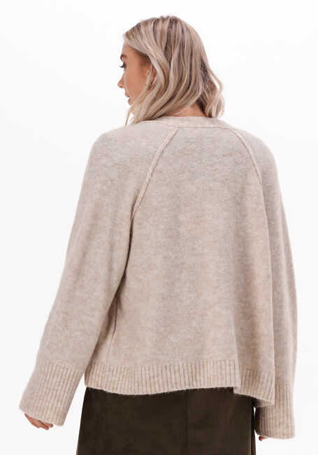Beige SUMMUM Vest CARDIGAN SOFT WOOL ELASTANE KNIT - large