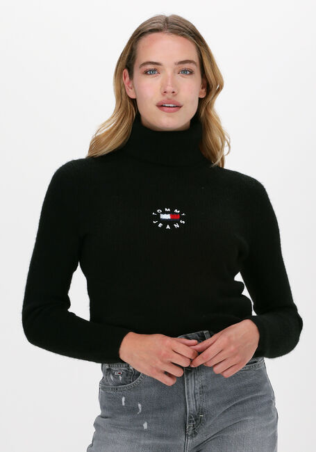 Zwarte TOMMY JEANS Coltrui TJW TINY TOMMY 2 RIB TURTLENEC - large