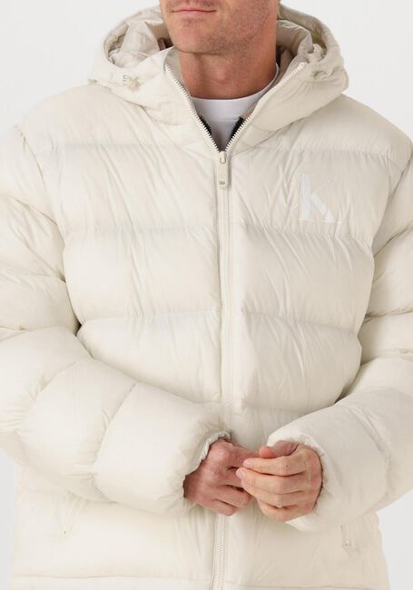 Ecru CALVIN KLEIN Gewatteerde jas LS NYLON MONGRAM PUFFER JKT - large
