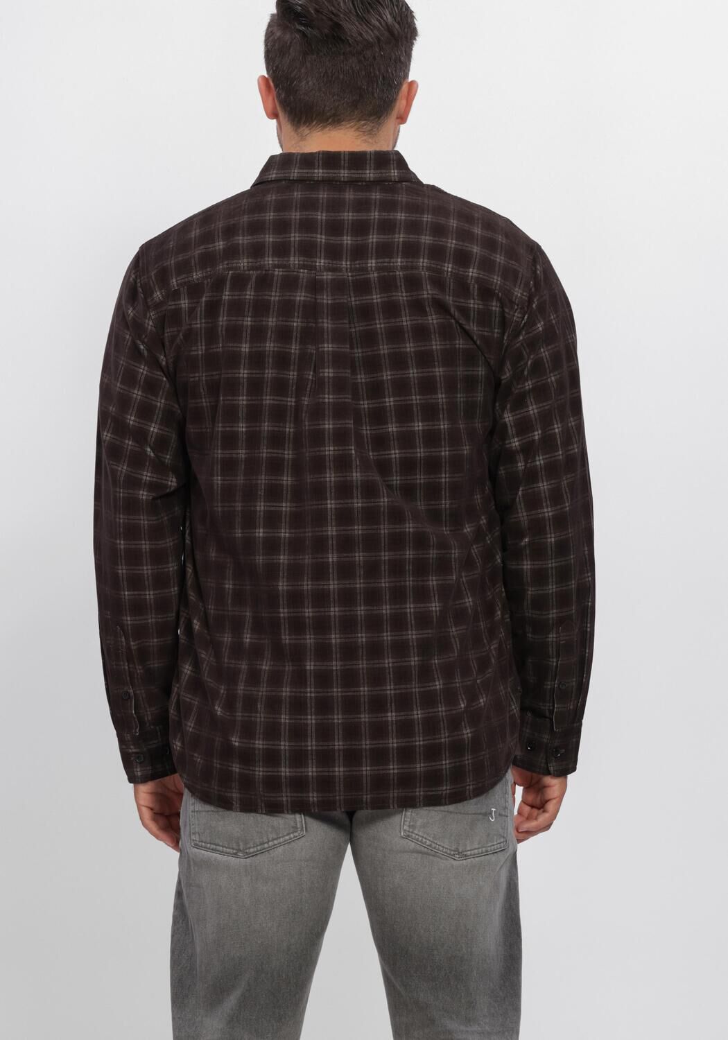 BUTCHER OF BLUE Chemise d&eacute;contract&eacute; JUDD CORD SMALL CHECK SHIRT en marron - large
