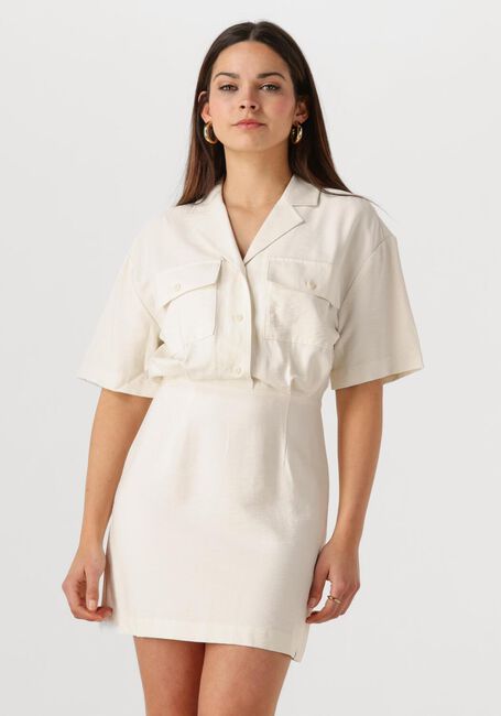 Ecru CALVIN KLEIN Mini jurk ECOVERO UTILITY SHIRT DRESS - large