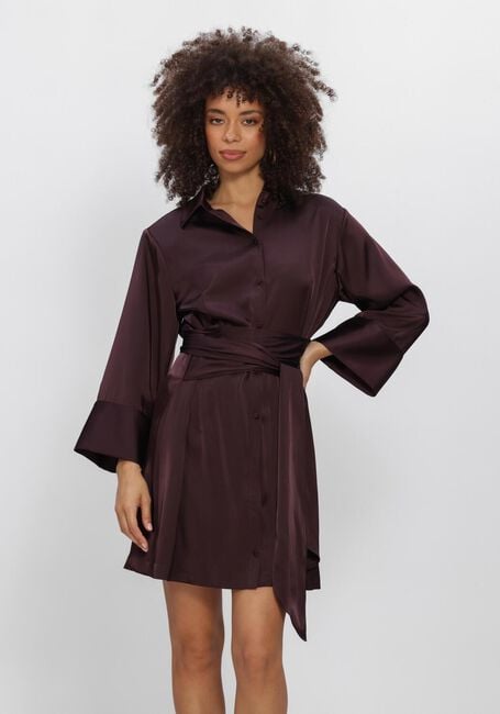 DANTE6 Mini robe NOANNE SATIN-WRAP DRESS Bordeaux - large