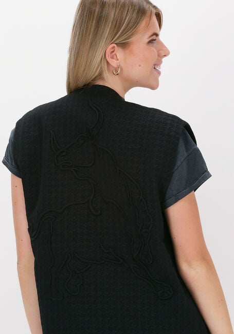 ALIX THE LABEL Gilet HOUNDSTOOTH WAISTCOAT en noir - large