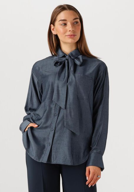 Blauwe JANSEN AMSTERDAM  ESS BLOUSE SR 737 NECKTIE - large