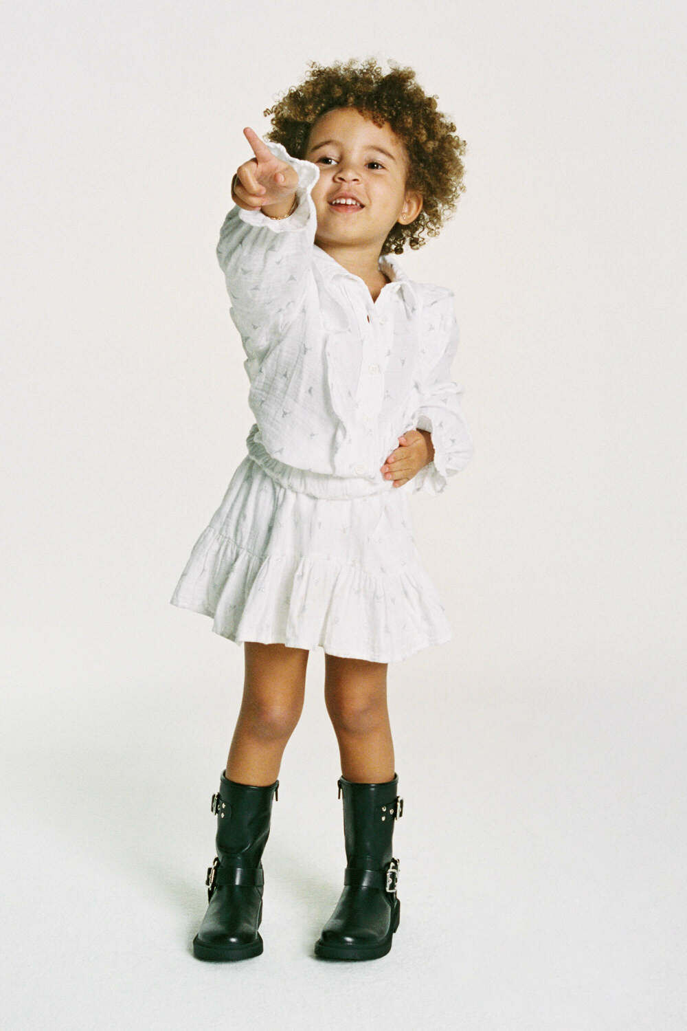 Witte ALIX MINI Minirok WOVEN GLITTER BULL SKIRT - large