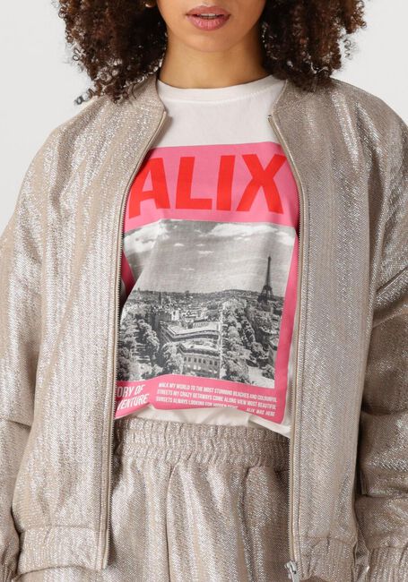 ALIX THE LABEL Jack LADIES WOVEN FOIL JACKET en argent - large
