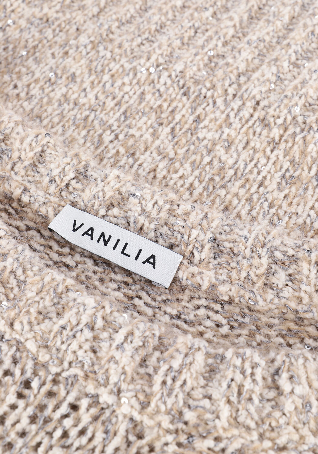 VANILIA Pull SEQUENCE KNIT en beige - large