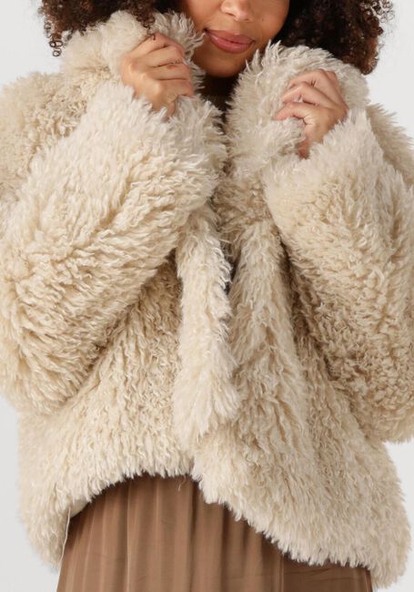 SECOND FEMALE Manteau Teddy OPHIE JACKET en beige - large