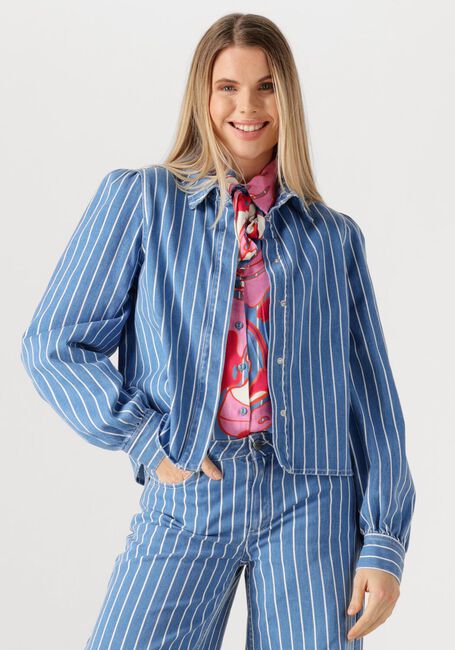 POM AMSTERDAM BLOUSE DENIM STRIPES BLUE Blouses en bleu - large