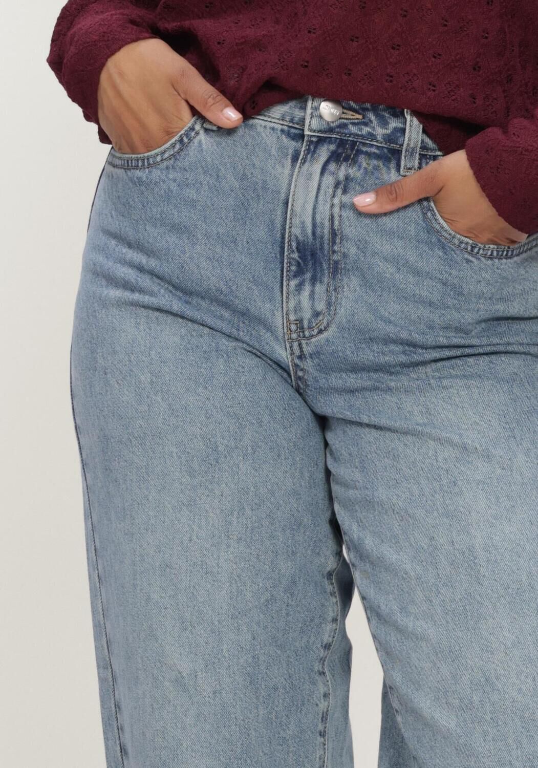 Lichtblauwe OBJECT Straight leg jeans OBJMIU ZOE MW BARREL ANKLE JEANS NOOS - large