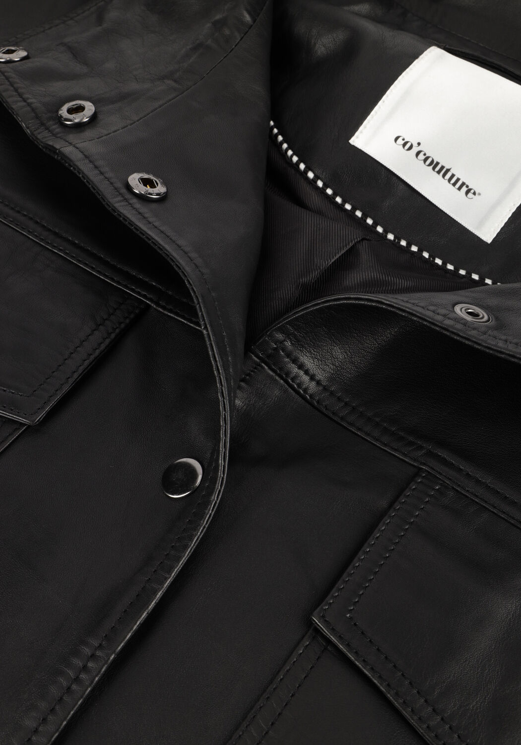 Zwarte CO'COUTURE Jassen PHOEBECC LEATHER BOX JACKET - large