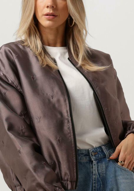 Bronzen ALIX THE LABEL Jack LADIES WOVEN SHINY BULL BOMBER - large