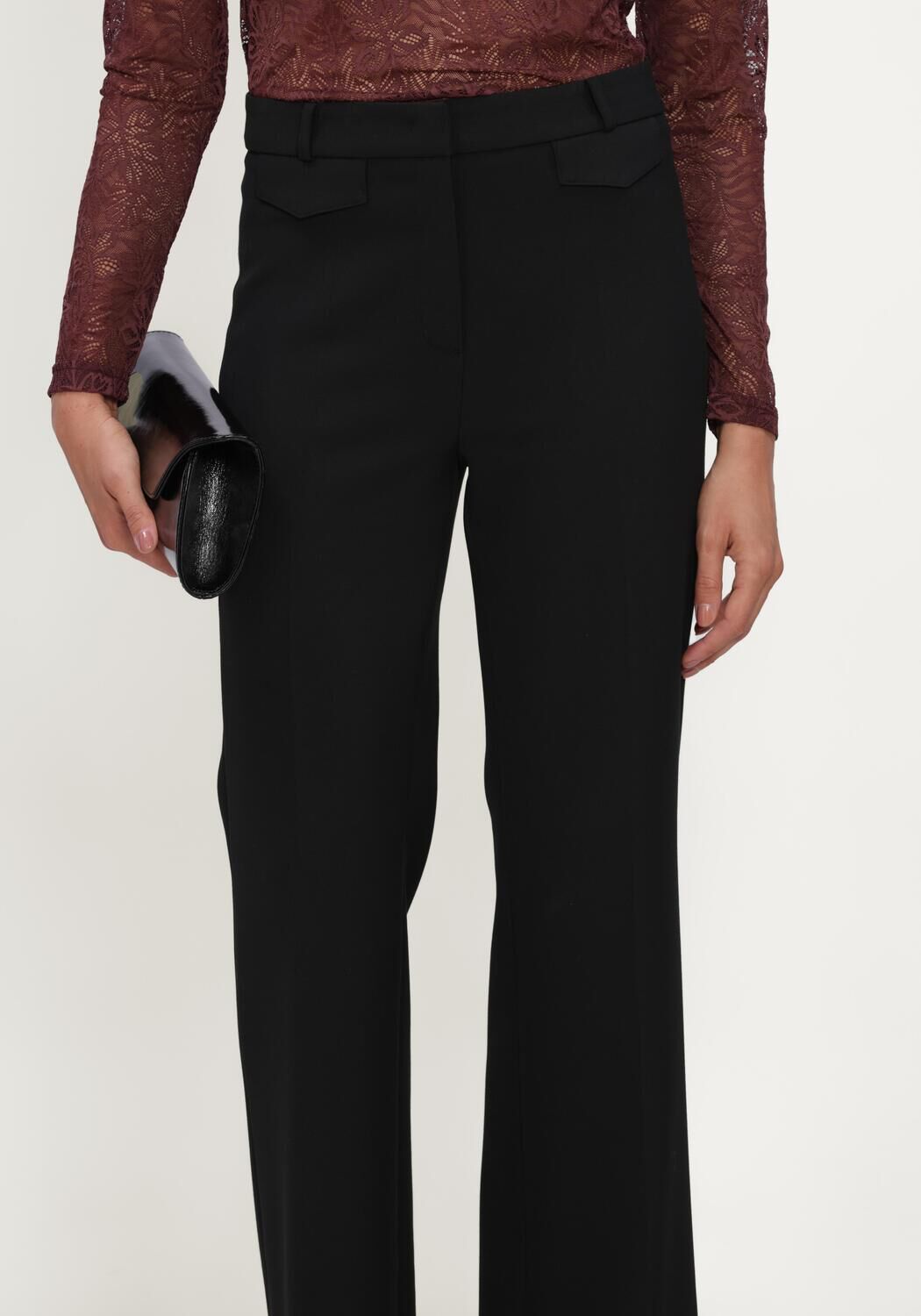 CAMBIO FAMOUS WOOL SUBSTITUTE DOUBLE Pantalons en noir - large