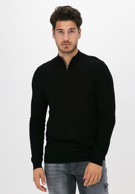 PUREWHITE Pull ESSENTIAL KNIT HALF ZIP LS en noir - large