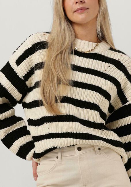CO'COUTURE Pull EISHA STRIPE KNIT Blanc - large