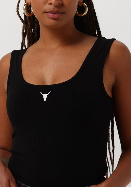 ALIX THE LABEL Haut LADIES KNITTED RIB TANKTOP en noir - large