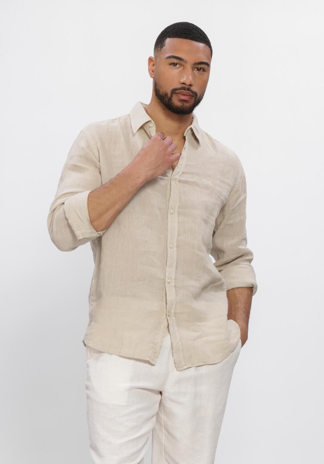 BOSS ORANGE Chemise d&eacute;contract&eacute; RELEGANT_6 en beige - large