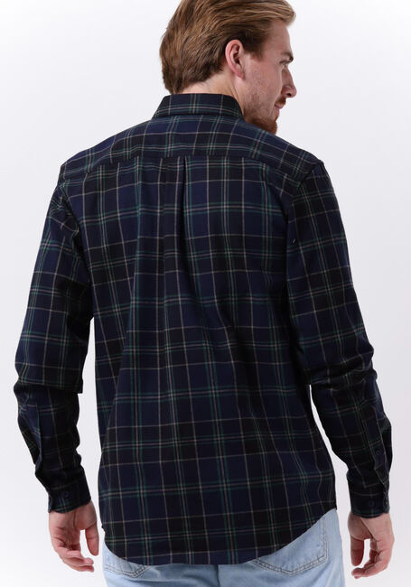 Donkerblauwe WOODBIRD Overshirt FLING CHECK SHIRT - large