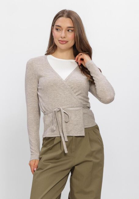 Beige BOII STUDIOS Top MOSA WRAP KNIT - large