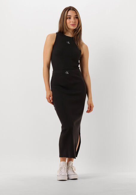 CALVIN KLEIN Jupe midi WOVEN LABEL SWEATER SKIRT en noir - large