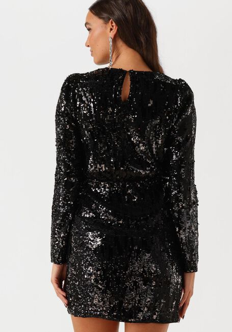 Zwarte SELECTED FEMME Mini jurk SLFARI-COLYN LS SHORT SEQUINS - large