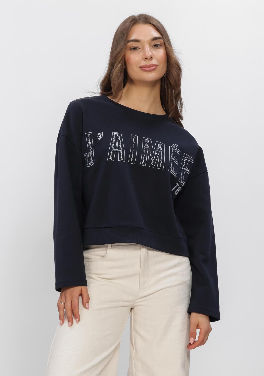 AIMEE THE LABEL Chandail ELANSS6 SWEATER WITH EMBROIDERY en bleu - large