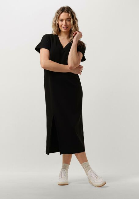 Zwarte MY ESSENTIAL WARDROBE Midi jurk ELLAMW V-NECK LONG DRESS - large