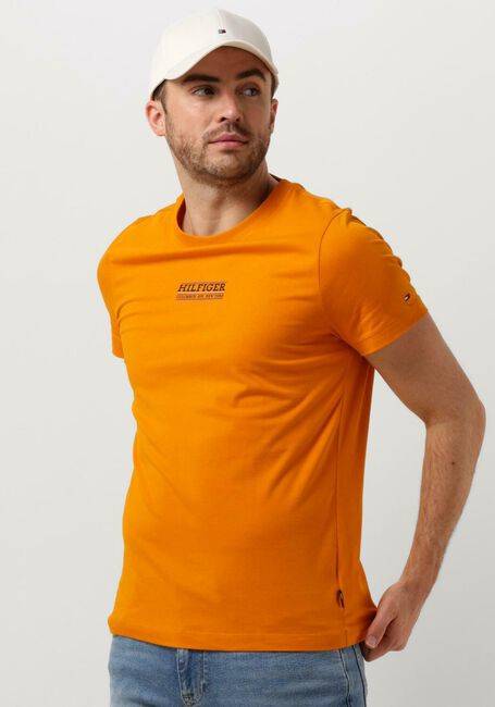 TOMMY HILFIGER T-shirt SMALL HILFIGER TEE en orange - large