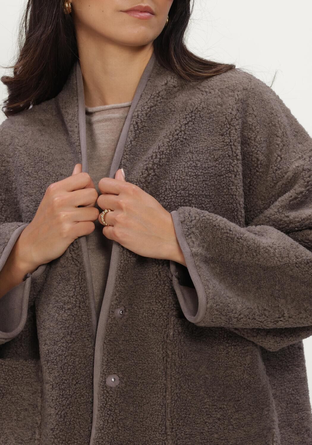 Bruine KNIT-TED Jassen JOKO JACKET - large
