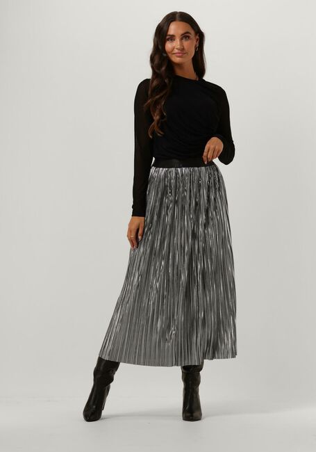 CO'COUTURE Jupe maxi RILEY METAL PLISSE SKIRT en argent - large
