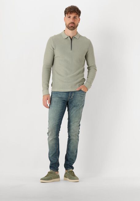CAST IRON Polo LONG SLEEVE POLO COTTON MODAL en vert - large