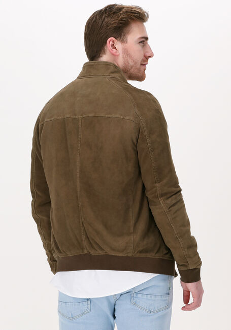 GOOSECRAFT Veste en cuir THOR BOMBER en taupe - large