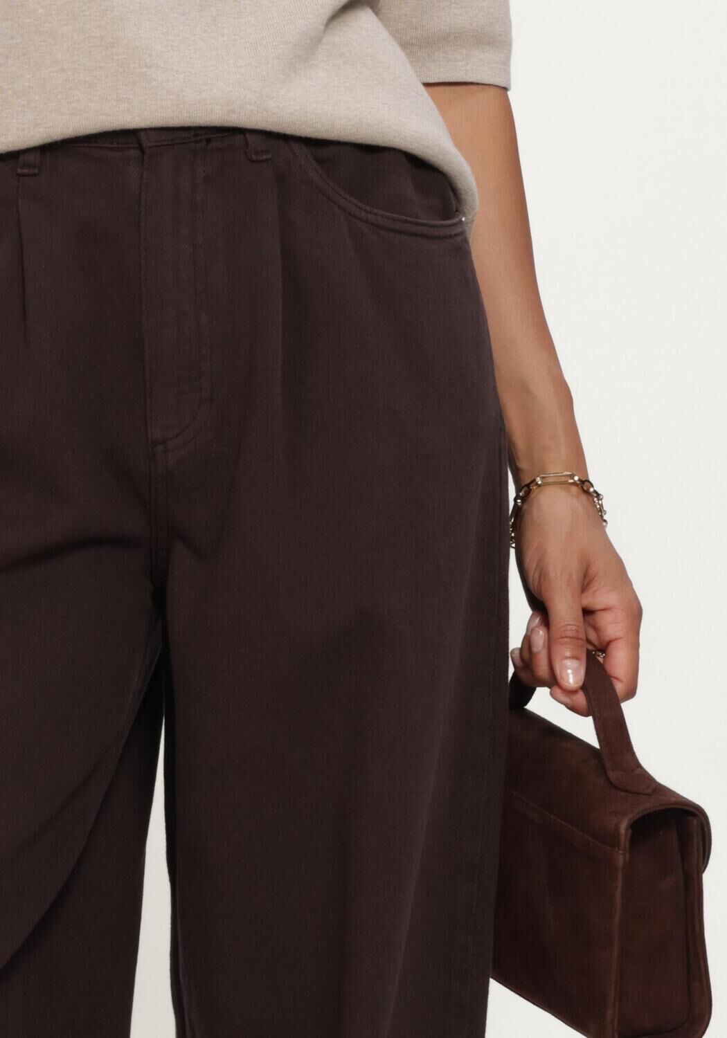 Bruine KNIT-TED Broeken/jumpsuits CHARLY PANTS - large