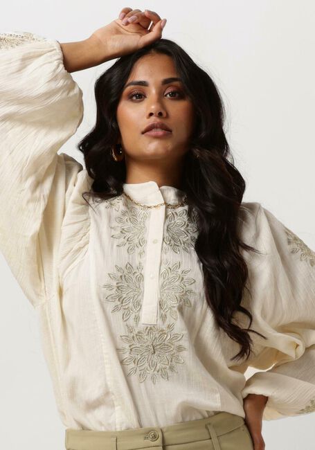 Gebroken wit SUMMUM  TOP GOLD LUREX EMBROIDERY - large