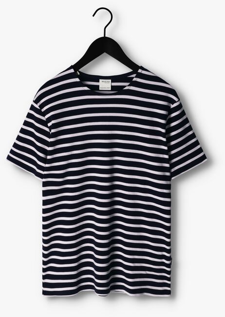 SELECTED HOMME T-shirt SLHBRIAC STRIPE SS O-NECK TEE Bleu/blanc rayé - large