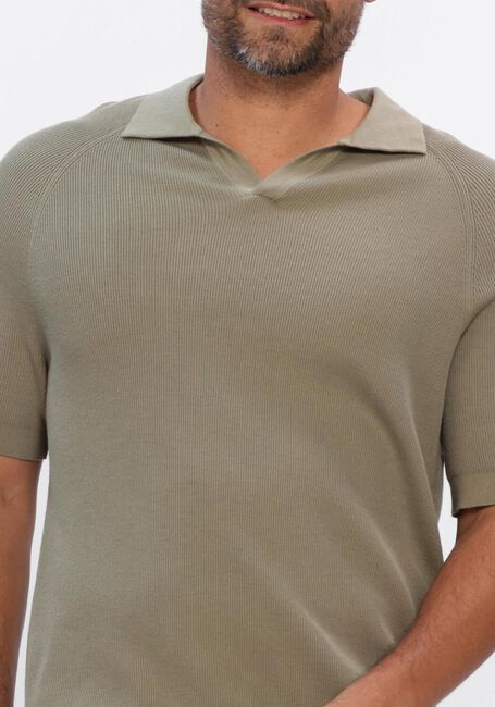 PROFUOMO Polo POLO OPEN COLLAR RIB en vert - large