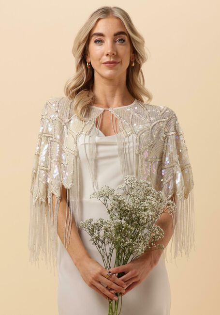 Gebroken wit Y.A.S. Bruidsmode YASCECILIE SEQUIN CAPE - CELEB - large