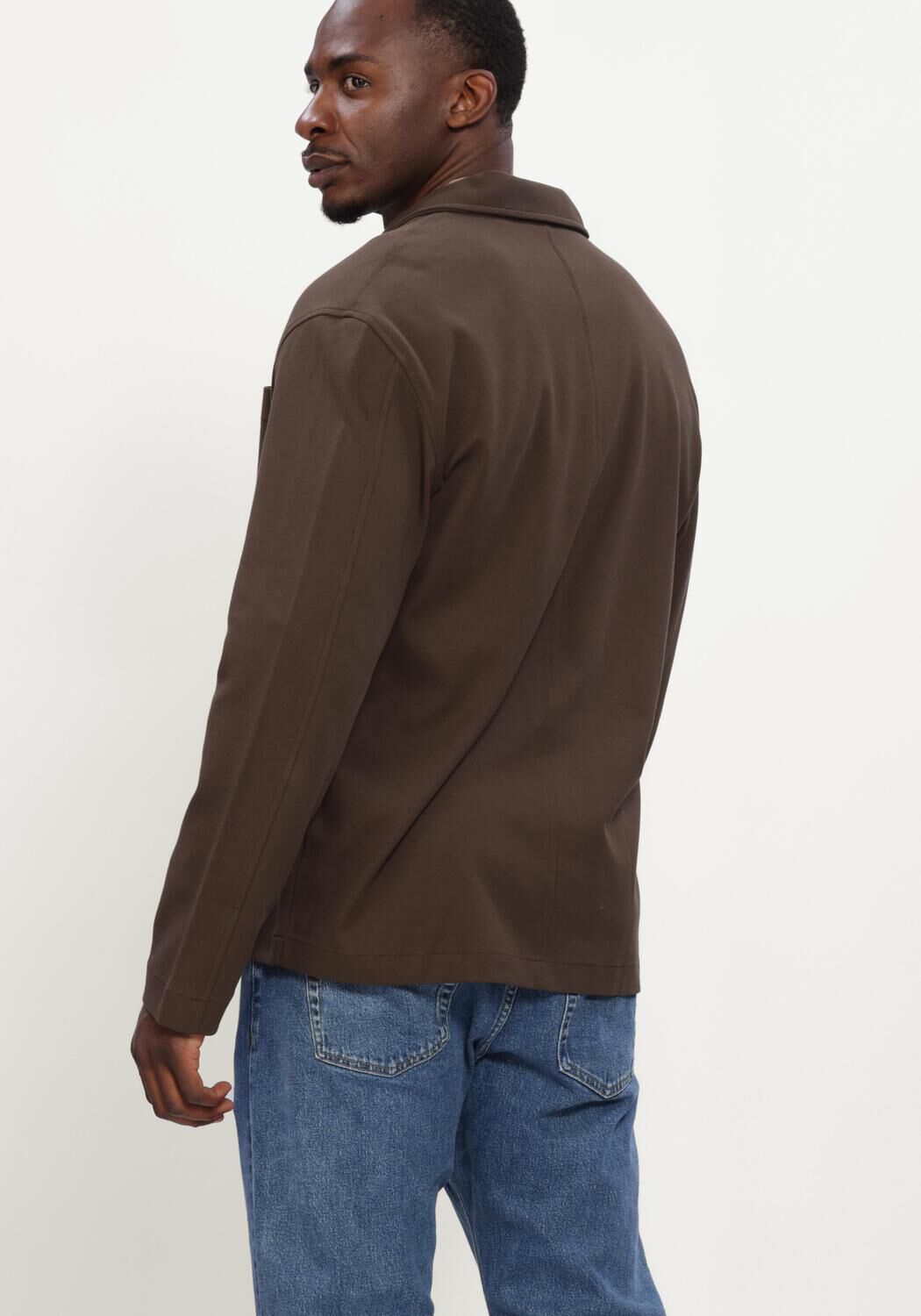 Bruine SELECTED MEN Overshirt SLMSOL LS OVERSHIRT - large