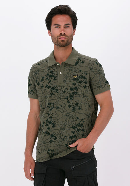 PME LEGEND Polo SHORT SLEEVE POLO LIGHT PIQUE SUSTAINABLE AOP Olive - large