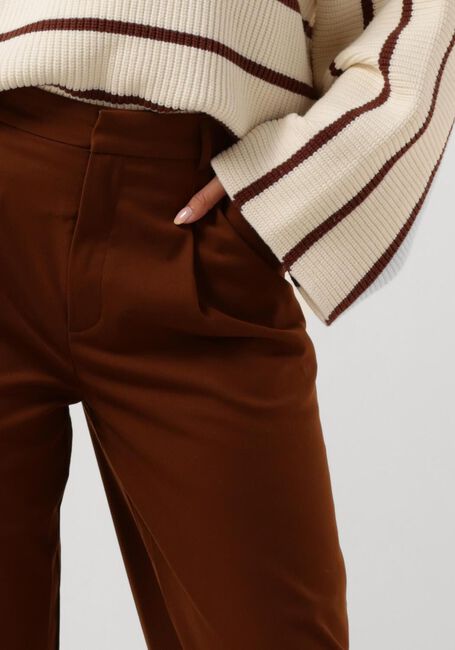 GESTUZ Pantalon PAULAGZ MW WIDE PANTS en marron - large