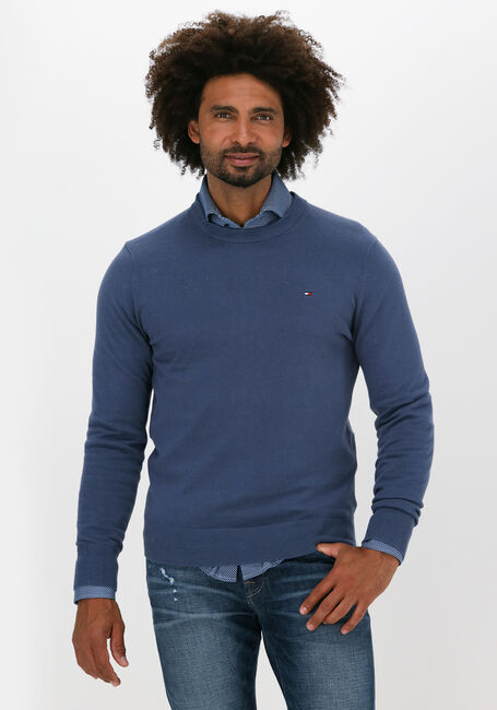 TOMMY HILFIGER Pull PIMA COTTON CASHMERE CREW NECK en bleu - large