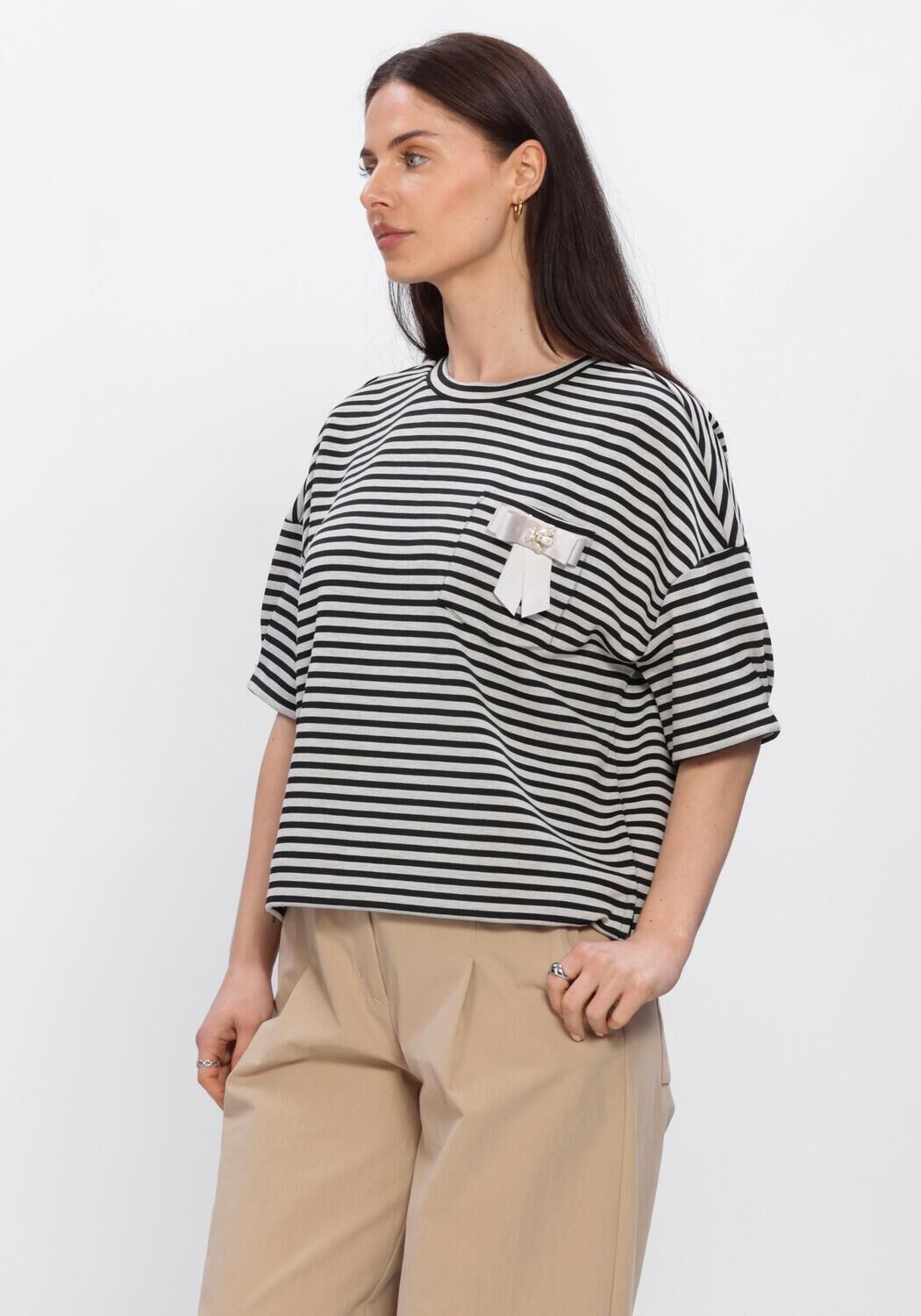 SUMMUM T-shirt TOP STRIPED SCUBA en noir - large