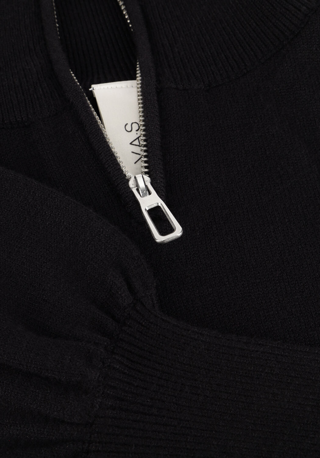 Zwarte Y.A.S. Mini jurk YASSHANTI LS ZIP KNIT DRESS - large