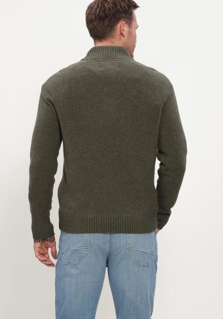 BARBOUR Pull NEWTOWN HALF ZIP KNITTED JUMPER KNITWEAR en vert - large