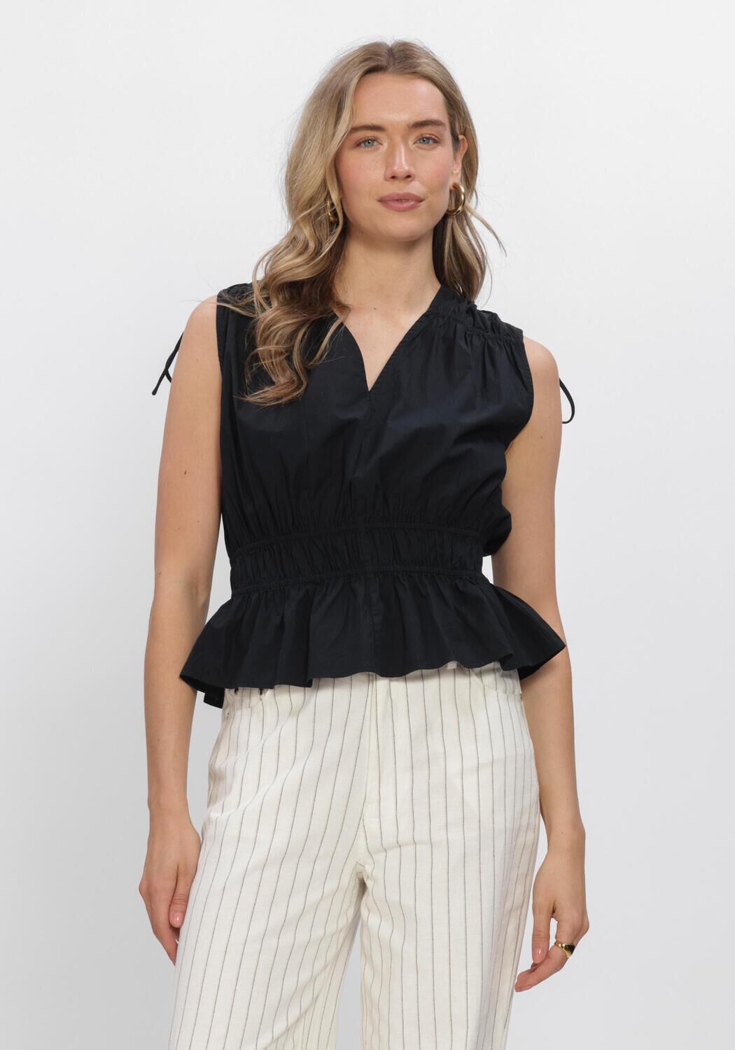 SECOND FEMALE CARPI TOP Hauts & T-shirts en noir - large