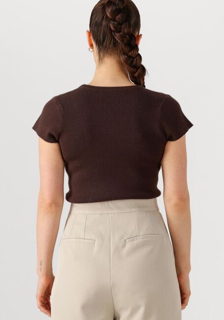 NEO NOIR T-shirt TIRRA KNIT TEE en marron - large