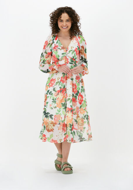 Gebroken wit NA-KD Midi jurk BUTTON FRONT SLIT DRESS - large