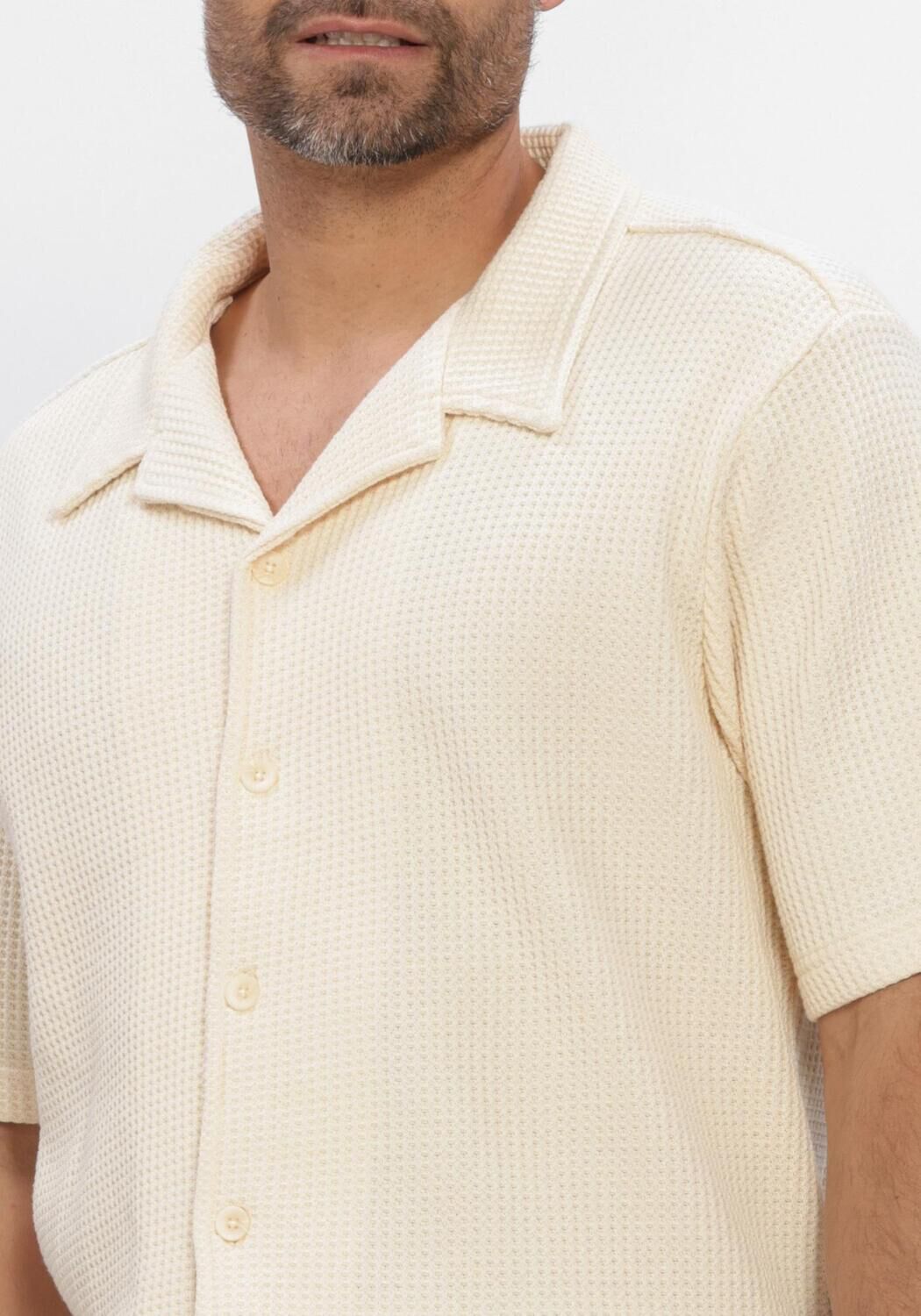 SHIWI Chemise d&eacute;contract&eacute; DEAN WAFFLE STRUCTURE SHORTSLEEVE en beige - large