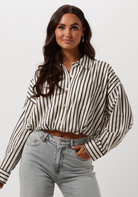Ecru CATWALK JUNKIE  CROPPED BUTTON UP BLOUSE - large