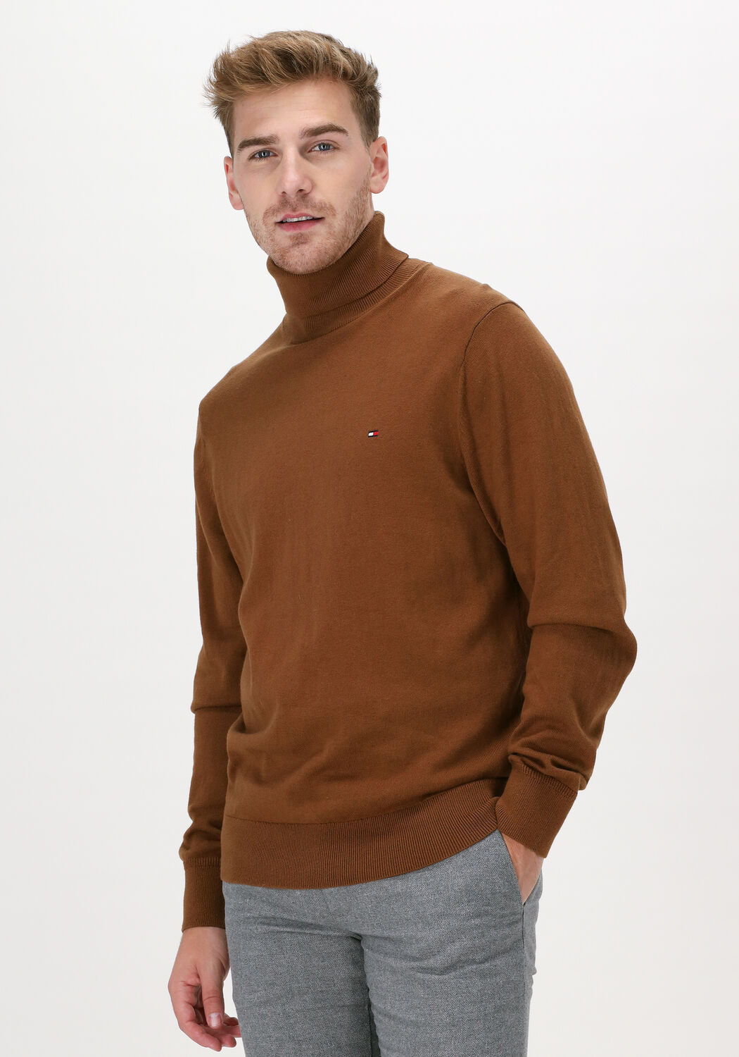 TOMMY HILFIGER Col roule PIMA COTTON CASHMERE ROLL NECK Kaki Omoda